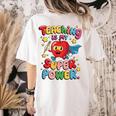 Retro Teaching Is My Superpower Apple Teacher Appreciation Women's Comfort Colors T-Shirt Back Print Ivory Retro Teaching Is My Superpower Apple Teacher Appreciation Women's Comfort Colors T-Shirt Back Print Ivory