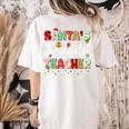 Santas Favorite Teacher Christmas Matching Xmas Men Women Women's Comfort Colors T-Shirt Back Print Ivory