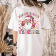 Santa's Favorite Teacher Groovy Christmas Teacher Boys Girls Women's Comfort Colors T-Shirt Back Print Ivory Santa's Favorite Teacher Groovy Christmas Teacher Boys Girls Women's Comfort Colors T-Shirt Back Print Ivory