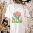 Science Teachers Love Brains Shirt Men Women Halloween Women's Comfort Colors T-Shirt Back Print Ivory