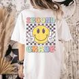 Second Grade Teachers Boys Girls Smile Face 2nd Grade Team Women's Comfort Colors T-Shirt Back Print Ivory