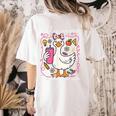 Silly Goose Teacher Club Animal Lover Groovy Teacher Women's Comfort Colors T-Shirt Back Print Ivory