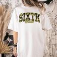Sixth Grade Teacher Student Camouflage Back To School Women's Comfort Colors T-Shirt Back Print Ivory