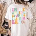In My Social Studies Teacher Era Cute Social Studies Teacher Women's Comfort Colors T-Shirt Back Print Ivory