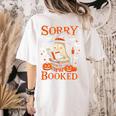 Sorry I'm Booked Ghost Reading Book Lover Teacher Halloween Women's Comfort Colors T-Shirt Back Print Ivory Sorry I'm Booked Ghost Reading Book Lover Teacher Halloween Women's Comfort Colors T-Shirt Back Print Ivory