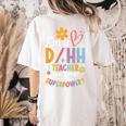Special Education ASL Teacher Superpower DHH Teacher Women's Comfort Colors T-Shirt Back Print Ivory