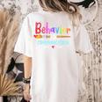 Special Education SPED Teacher For Men Women Girls Kids Women's Comfort Colors T-Shirt Back Print Ivory
