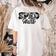 Special Education Squad Camo SPED Teacher Women's Comfort Colors T-Shirt Back Print Ivory