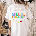 Special Education Teacher SPED Squad Team Kids Men Groovy Women's Comfort Colors T-Shirt Back Print Ivory
