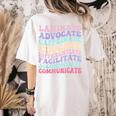 Sped Caffeinate Advocate Laminate Educate Teacher Women's Comfort Colors T-Shirt Back Print Ivory