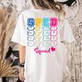 SPED Squad Proud Special Education Para Teacher Colorful Women's Comfort Colors T-Shirt Back Print Ivory