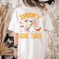 Spooky Science Teacher Ghost Halloween School Women Women's Comfort Colors T-Shirt Back Print Ivory