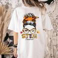 STEM Teacher Messy Bun Fall Vibes Autumn Thanksgiving Men Women Women's Comfort Colors T-Shirt Back Print Ivory STEM Teacher Messy Bun Fall Vibes Autumn Thanksgiving Men Women Women's Comfort Colors T-Shirt Back Print Ivory