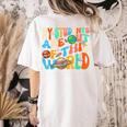 My Students Are Out Of This World Space Groovy Teacher Women's Comfort Colors T-Shirt Back Print Ivory