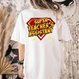 Super Teacher's Assistant Educational Superhero Women's Comfort Colors T-Shirt Back Print Ivory