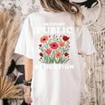 Support Public Education Cute Floral Teacher Red For Ed Women's Comfort Colors T-Shirt Back Print Ivory Support Public Education Cute Floral Teacher Red For Ed Women's Comfort Colors T-Shirt Back Print Ivory