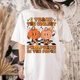 I Teach The Coolest Pumpkins In The Patch Teacher Halloween Women's Comfort Colors T-Shirt Back Print Ivory