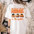 I Teach The Cutest Pumpkins Halloween Teacher Cat Lover Women's Comfort Colors T-Shirt Back Print Ivory