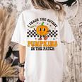 I Teach The Cutest Pumpkins In The Patch Groovy Teacher Fall Women's Comfort Colors T-Shirt Back Print Ivory I Teach The Cutest Pumpkins In The Patch Groovy Teacher Fall Women's Comfort Colors T-Shirt Back Print Ivory