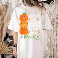 I Teach The Cutest Pumpkins In Patch Pre-K Halloween Teacher Women's Comfort Colors T-Shirt Back Print Ivory I Teach The Cutest Pumpkins In Patch Pre-K Halloween Teacher Women's Comfort Colors T-Shirt Back Print Ivory
