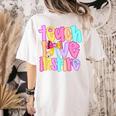 Teach Love Inspire Preppy Back To School Teacher Women Women's Comfort Colors T-Shirt Back Print Ivory Teach Love Inspire Preppy Back To School Teacher Women Women's Comfort Colors T-Shirt Back Print Ivory