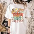 Teach Love Inspire Retro Groovy Daisy Back To School Teacher For Men Women Kids Women's Comfort Colors T-Shirt Back Print Ivory Teach Love Inspire Retro Groovy Daisy Back To School Teacher For Men Women Kids Women's Comfort Colors T-Shirt Back Print Ivory