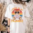 I Teach In My Pajamas Teacher Sunset Bear Retro Women's Comfort Colors T-Shirt Back Print Ivory I Teach In My Pajamas Teacher Sunset Bear Retro Women's Comfort Colors T-Shirt Back Print Ivory