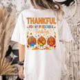 Teach Thanksgiving Teacher Thankful For My Preschool Turkeys Women's Comfort Colors T-Shirt Back Print Ivory Teach Thanksgiving Teacher Thankful For My Preschool Turkeys Women's Comfort Colors T-Shirt Back Print Ivory