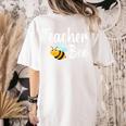 Teacher Bee Bumblebee Back To School Women's Comfort Colors T-Shirt Back Print Ivory Teacher Bee Bumblebee Back To School Women's Comfort Colors T-Shirt Back Print Ivory