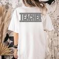 Teacher Checkered Racing Teacher Appreciation Men Women Women's Comfort Colors T-Shirt Back Print Ivory Teacher Checkered Racing Teacher Appreciation Men Women Women's Comfort Colors T-Shirt Back Print Ivory