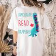 Teacher Dinosaurs Didnt Read Look What Happened Book Reading Women's Comfort Colors T-Shirt Back Print Ivory
