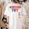 Teacher Growth Mindset Power Of Yet Women's Comfort Colors T-Shirt Back Print Ivory Teacher Growth Mindset Power Of Yet Women's Comfort Colors T-Shirt Back Print Ivory