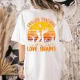 Teacher Halloween All English Teachers Love Brains Women's Comfort Colors T-Shirt Back Print Ivory Teacher Halloween All English Teachers Love Brains Women's Comfort Colors T-Shirt Back Print Ivory