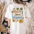 Teacher Inspire Love Women's Comfort Colors T-Shirt Back Print Ivory