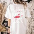 This Teacher Loves Her Flock Flamingo Teacher Class Women's Comfort Colors T-Shirt Back Print Ivory This Teacher Loves Her Flock Flamingo Teacher Class Women's Comfort Colors T-Shirt Back Print Ivory