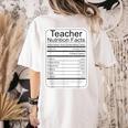 Teacher Nutrition Facts Teachers Nutritional Fact Women's Comfort Colors T-Shirt Back Print Ivory Teacher Nutrition Facts Teachers Nutritional Fact Women's Comfort Colors T-Shirt Back Print Ivory