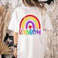 Teacher You Are a Rainbow Of Possibilities Funny Women's Comfort Colors T-Shirt Back Print Ivory