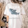 Teacher Shark Shirt Christmas Idea For Him Her Women's Comfort Colors T-Shirt Back Print Ivory Teacher Shark Shirt Christmas Idea For Him Her Women's Comfort Colors T-Shirt Back Print Ivory