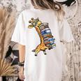 Teacher Shirt Giraffe Holding Books Bookworm Librarian Women's Comfort Colors T-Shirt Back Print Ivory Teacher Shirt Giraffe Holding Books Bookworm Librarian Women's Comfort Colors T-Shirt Back Print Ivory