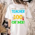 My Teacher Survived 100 Days Of Me Dab 100 Days Of School For Men Women Kids Women's Comfort Colors T-Shirt Back Print Ivory