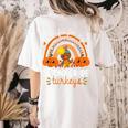 Teacher Thanksgiving Thankful For My Second Grade Turkeys Women's Comfort Colors T-Shirt Back Print Ivory