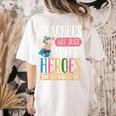 Teachers Are Just Superheroes In Disguise Back To School Women's Comfort Colors T-Shirt Back Print Ivory