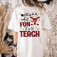 Teachers Oh What Fun It Is To Teach Cute Red Plaid Reindeer Women's Comfort Colors T-Shirt Back Print Ivory Teachers Oh What Fun It Is To Teach Cute Red Plaid Reindeer Women's Comfort Colors T-Shirt Back Print Ivory