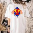Teachers Are Superheroes 4th Grade Super Teacher Staff Men Women Women's Comfort Colors T-Shirt Back Print Ivory