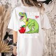 Teachersaurus Rex Dinosaur Like A Normal Teacher Saurus Women's Comfort Colors T-Shirt Back Print Ivory