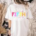 Team Fifth Grade Teacher Back To School 5th Grade Squad Kids Women's Comfort Colors T-Shirt Back Print Ivory