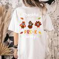 Thankful For My Prek Turkeys In Masks Thanksgiving Teacher For Men Women Women's Comfort Colors T-Shirt Back Print Ivory