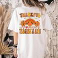 Thankful Teacher's Aide Thanksgiving Autumn Fall Women Men Women's Comfort Colors T-Shirt Back Print Ivory