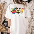 Tie Dye Hippie Peace Love Teach Teacher Appreciation Women's Comfort Colors T-Shirt Back Print Ivory Tie Dye Hippie Peace Love Teach Teacher Appreciation Women's Comfort Colors T-Shirt Back Print Ivory