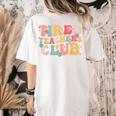 Tired Teachers Club Groovy Teachers Back To School Tee Women's Comfort Colors T-Shirt Back Print Ivory
